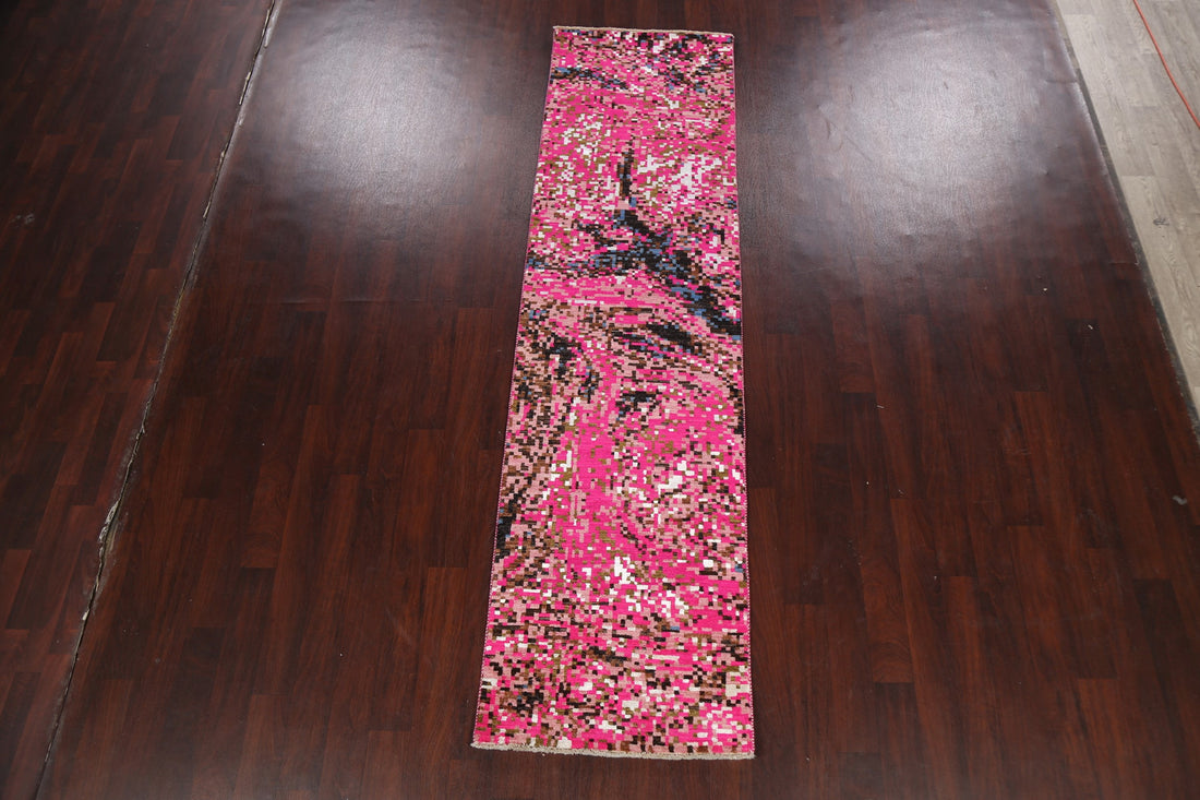 Artistic Modern Abstract Oriental Runner Rug 3x10