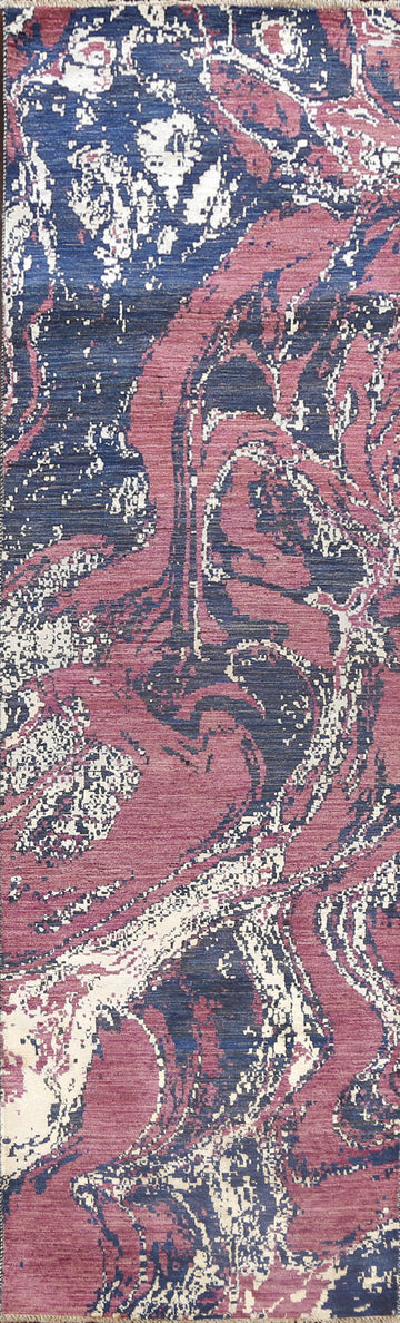 Artistic Modern Abstract Oriental Runner Rug 3x12