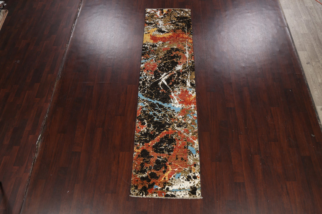 Artistic Modern Abstract Oriental Runner Rug 3x10