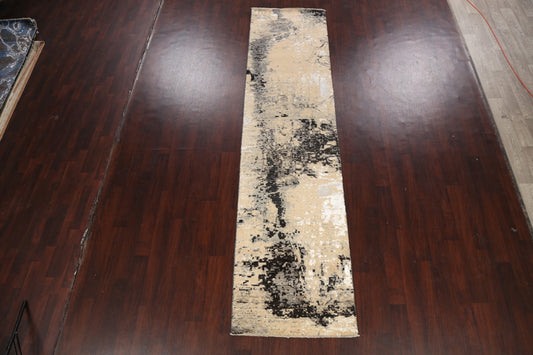 Artistic Modern Abstract Oriental Runner Rug 3x12