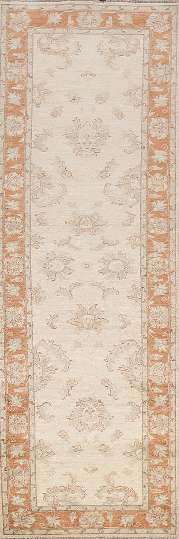 Vegetable Dye Floral Peshawar Chobi Oriental Runner Rug 3x10