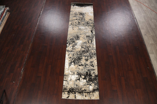 Artistic Modern Abstract Oriental Runner Rug 3x12