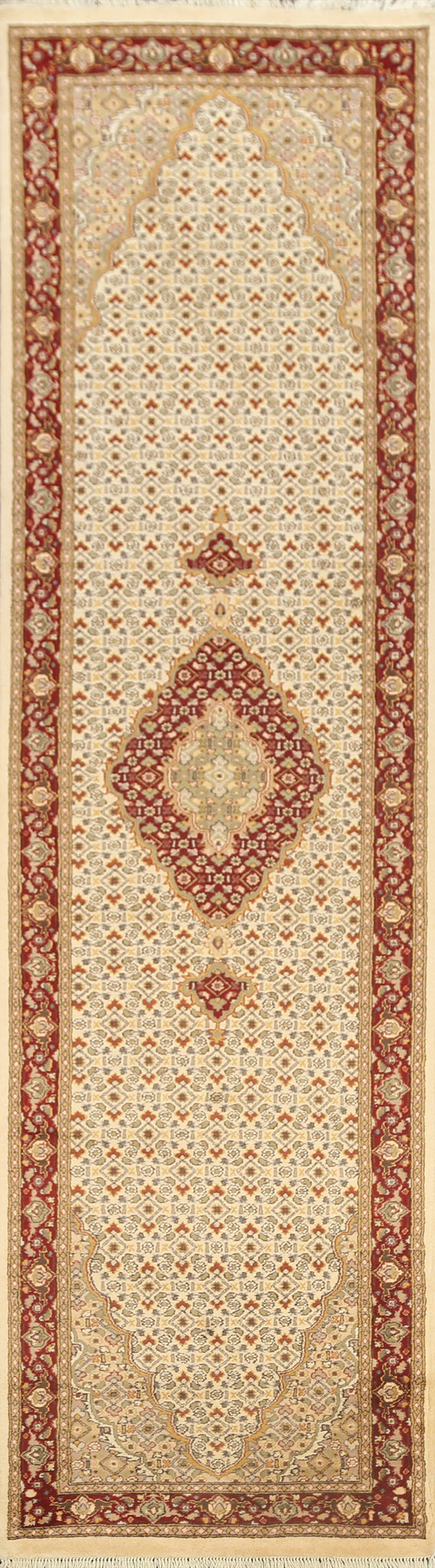 Vegetable Dye Floral Tabriz Mahi Oriental Runner Rug 3x10