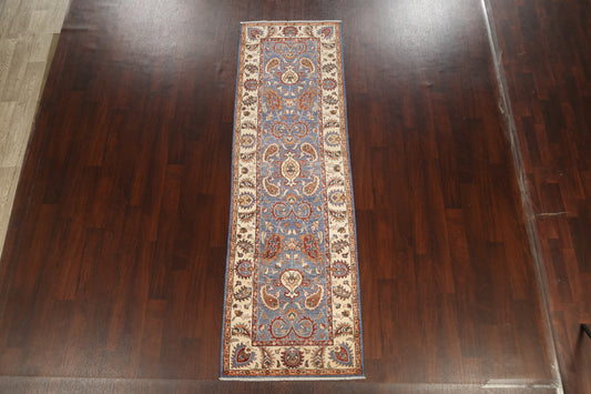 Vegetable Dye Floral Peshawar Chobi Oriental Runner Rug 3x9