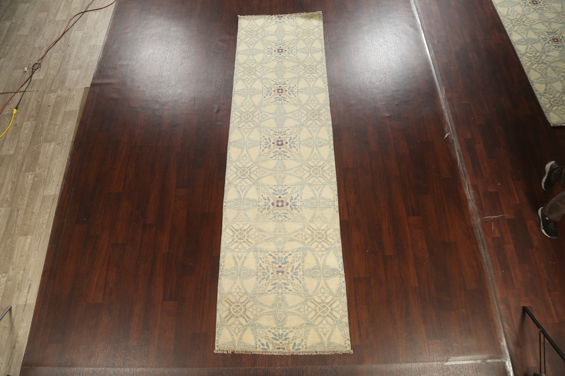 All-Over Geometric Abstract Oriental Runner Rug 3x12