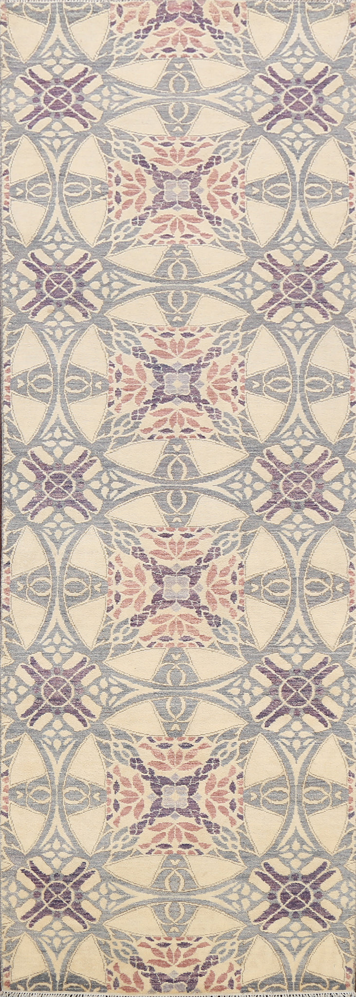 All-Over Geometric Abstract Oriental Runner Rug 3x10
