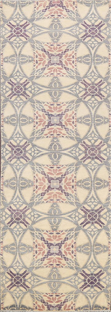 All-Over Geometric Abstract Oriental Runner Rug 3x10