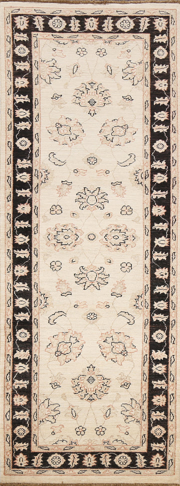 Vegetable Dye Peshawar Chobi Oriental Runner Rug 3x8