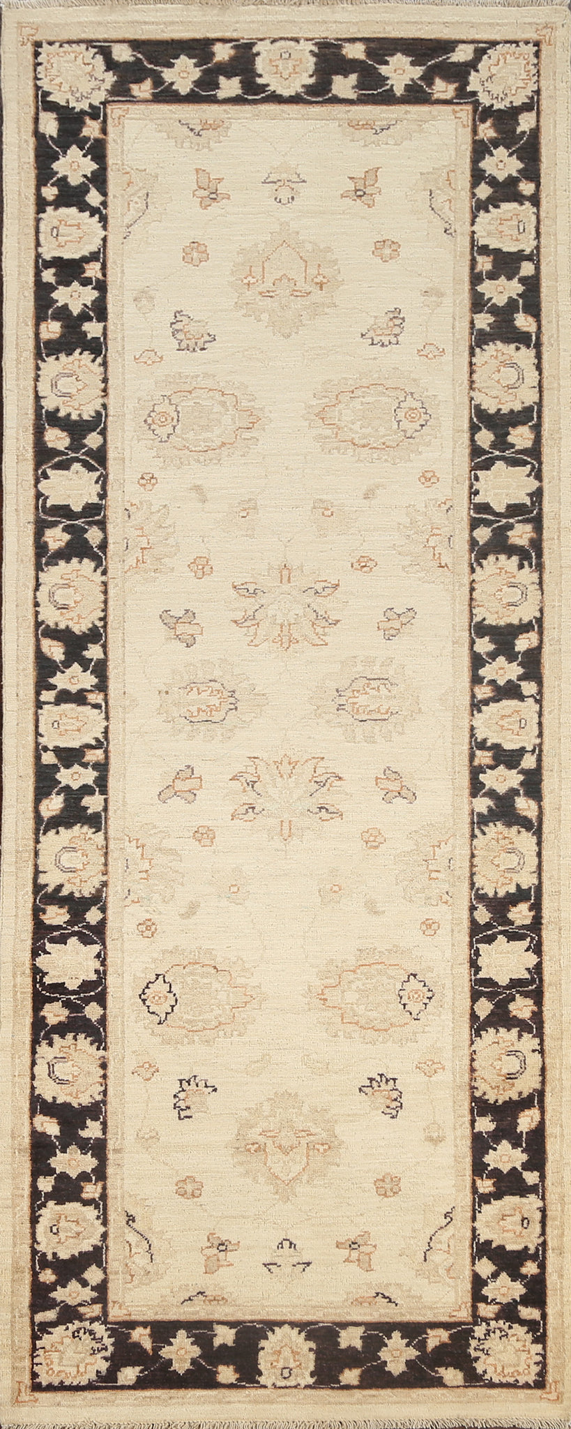 Vegetable Dye Peshawar Chobi Oriental Runner Rug 3x8