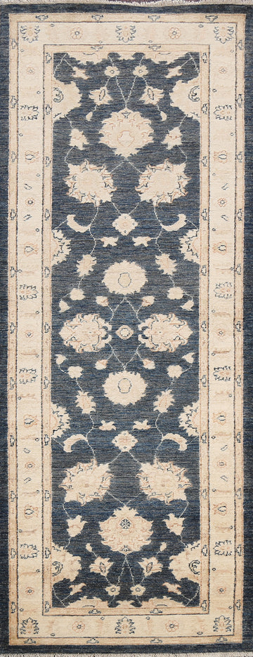 All-Over Floral Peshawar Chobi Oriental Runner Rug 3x8