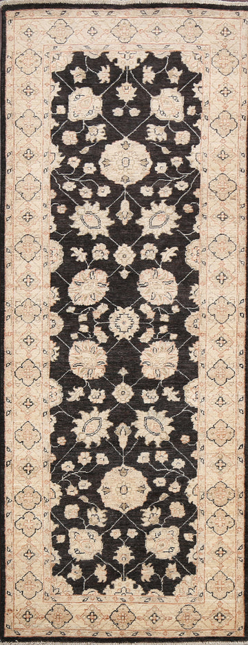 Vegetable Dye Peshawar Chobi Oriental Runner Rug 3x8