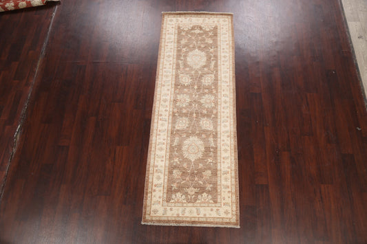 Vegetable Dye Floral Peshawar Chobi Oriental Runner Rug 3x8