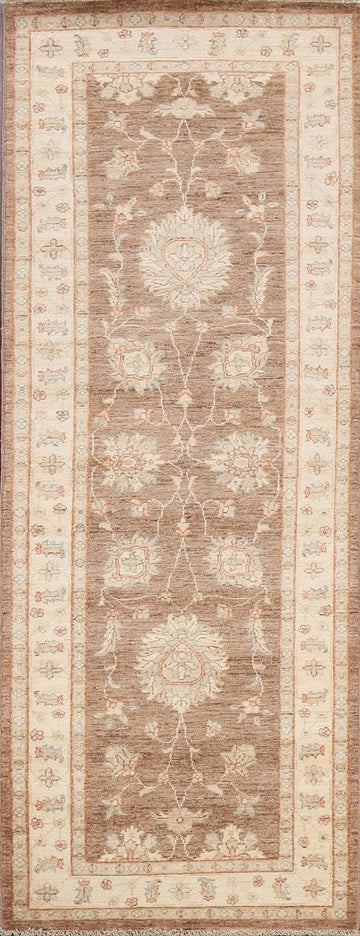 Vegetable Dye Floral Peshawar Chobi Oriental Runner Rug 3x8