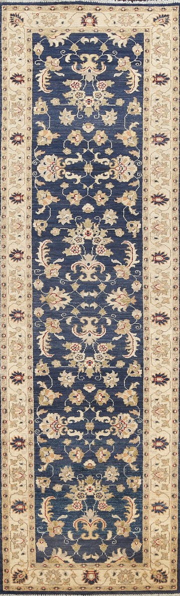 Vegetable Dye Peshawar Chobi Oriental Runner Rug 3x10