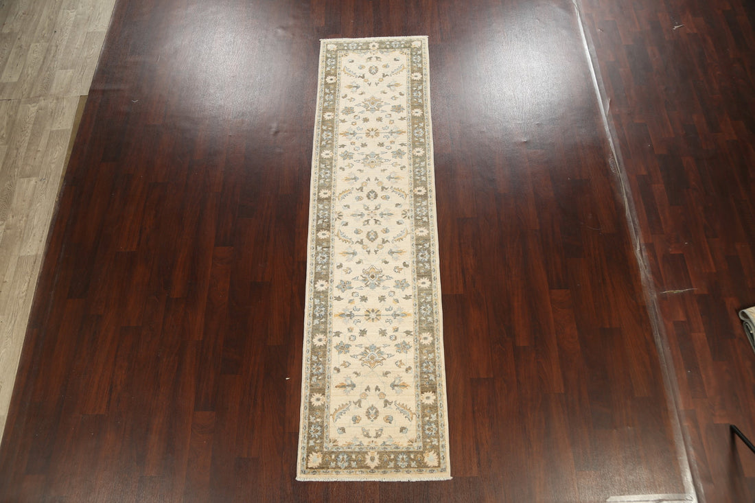 Vegetable Dye Floral Peshawar Chobi Oriental Runner Rug 3x10