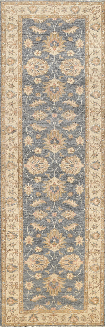 Vegetable Dye Floral Peshawar Chobi Oriental Runner Rug 3x10