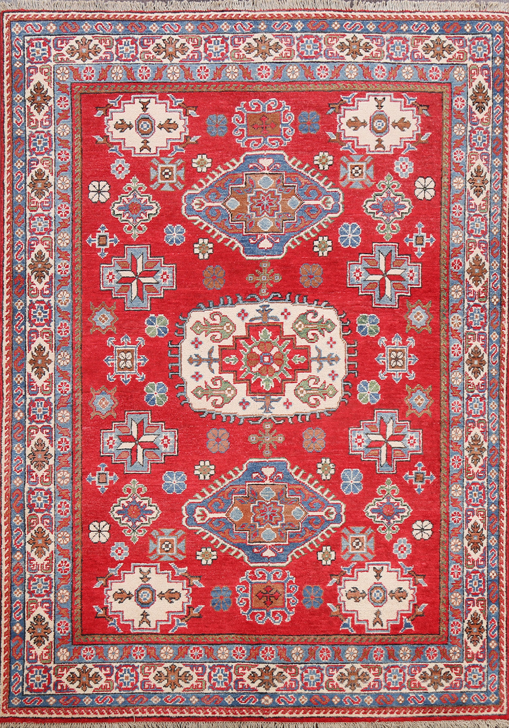 Geometric Kazak Oriental Area Rug 5x7