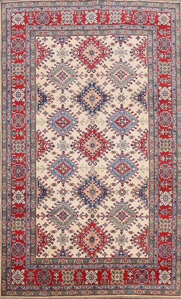 Geometric Kazak Oriental Area Rug 7x10