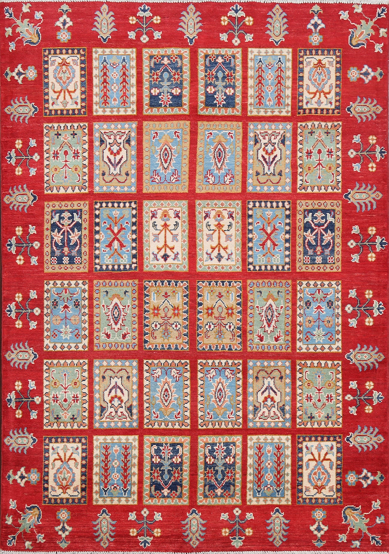 Garden Design Kazak Oriental Area Rug 5x7