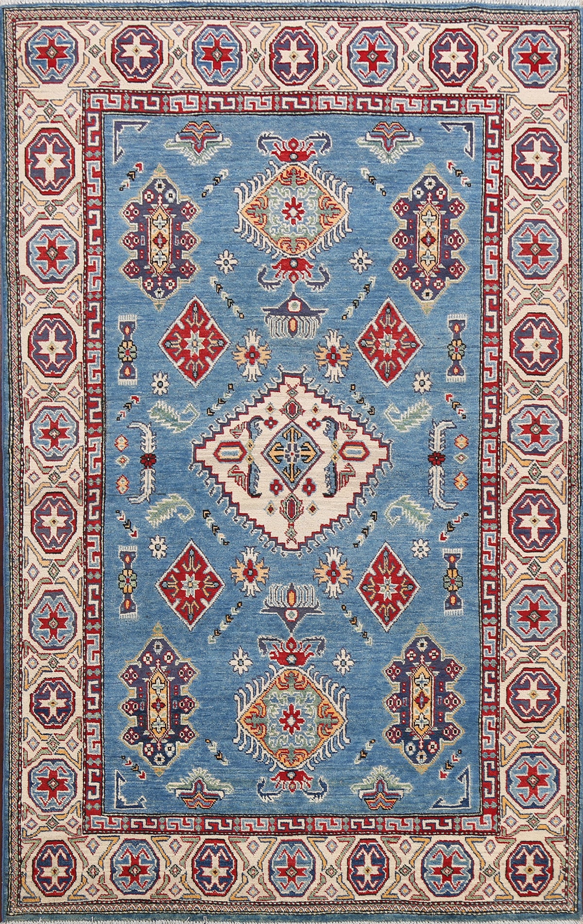 Geometric Kazak Oriental Area Rug 5x8