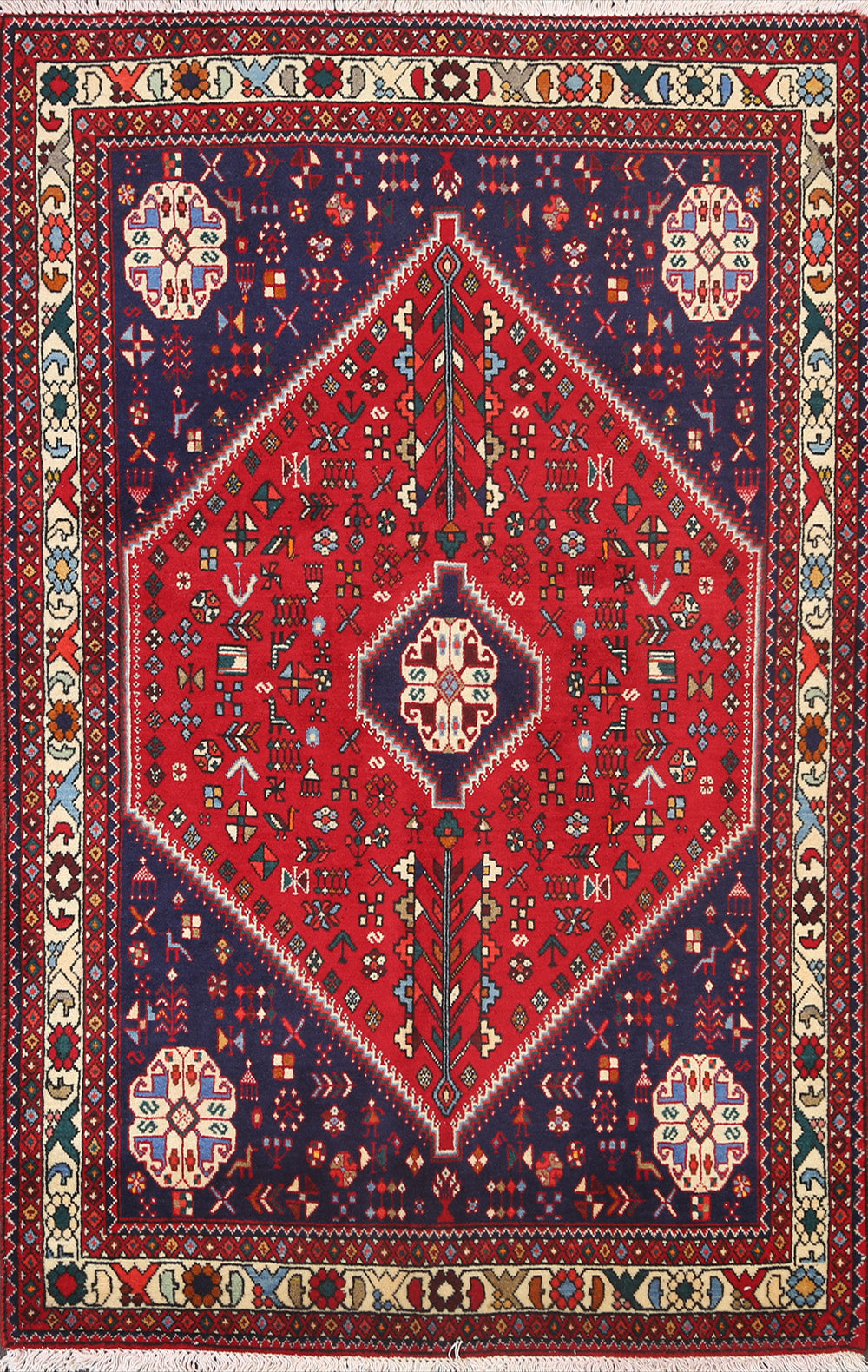 Tribal Geometric Abadeh Persian Area Rug 3x5