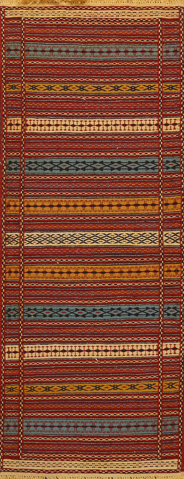 Tribal Kilim Sirjan Persian Runner Rug 2x7