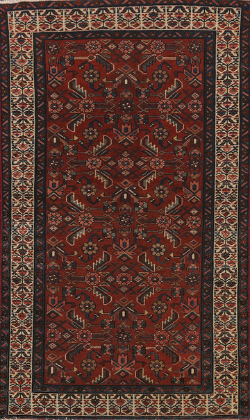 Antique 100% Vegetable Dye Bakhtiari Persian Area Rug 4x7