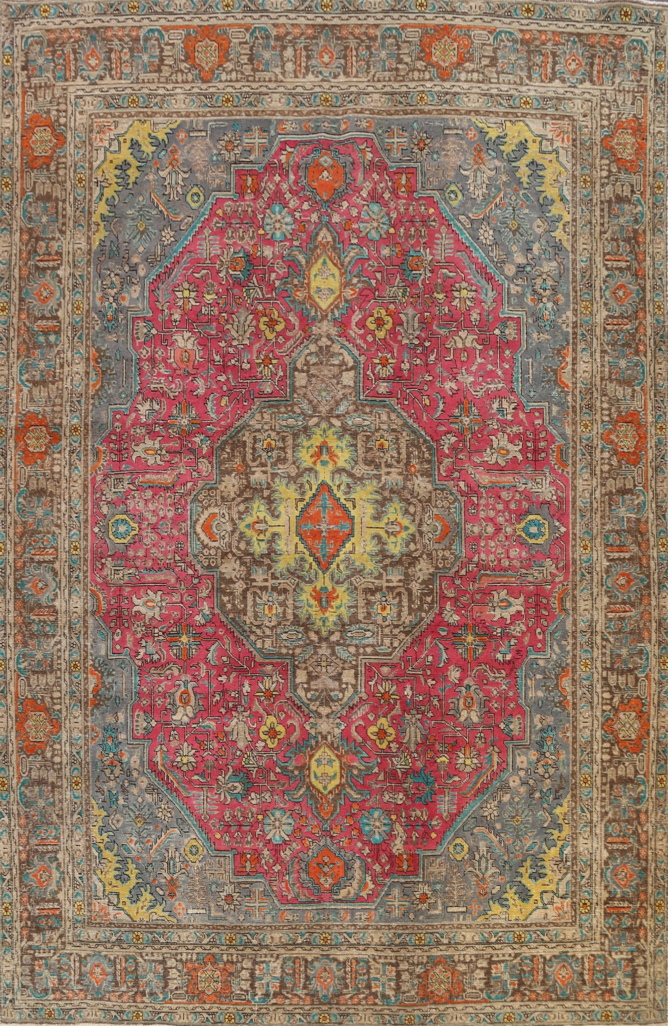 Geometric Tabriz Persian Area Rug 10x13