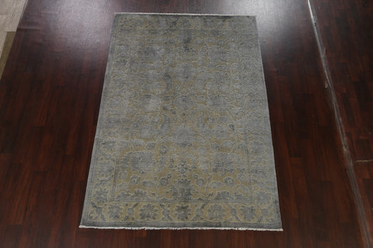 Vegetable Dye Carved Oushak Chobi Oriental Area Rug 6x9