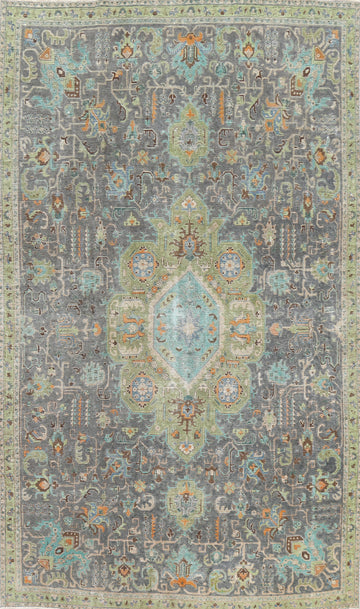 Geometric Tabriz Persian Area Rug 7x11