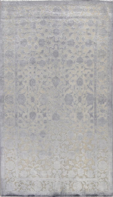 Vegetable Dye Carved Oushak Chobi Oriental Area Rug 5x8