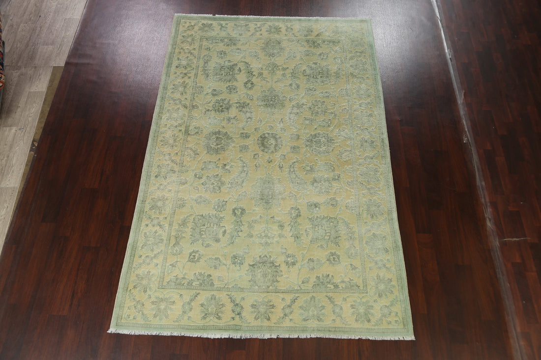 Vegetable Dye Carved Chobi Oriental Area Rug 7x10