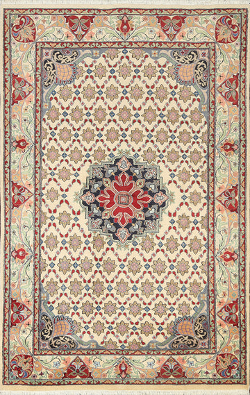 Vegetable Dye Geometric Tabriz Oriental Area Rug 4x6