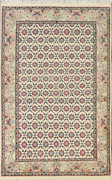 Vegetable Dye Geometric Tabriz Oriental Area Rug 4x6