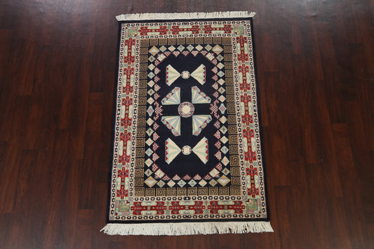 Vegetable Dye Geometric Tabriz Oriental Area Rug 4x6