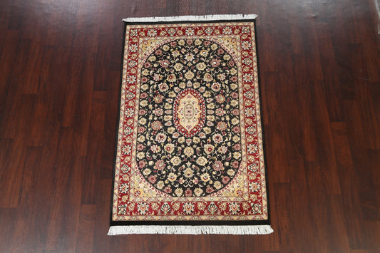 Vegetable Dye Floral Tabriz Oriental Area Rug 4x6