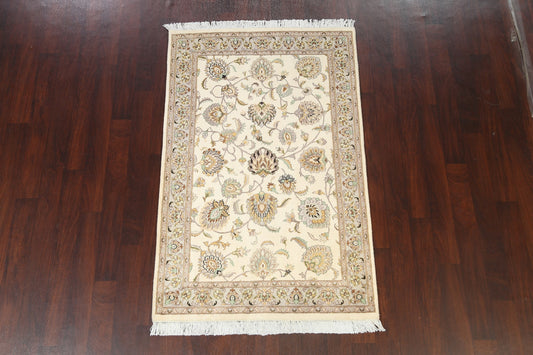 Vegetable Dye Floral Tabriz Oriental Area Rug 4x6