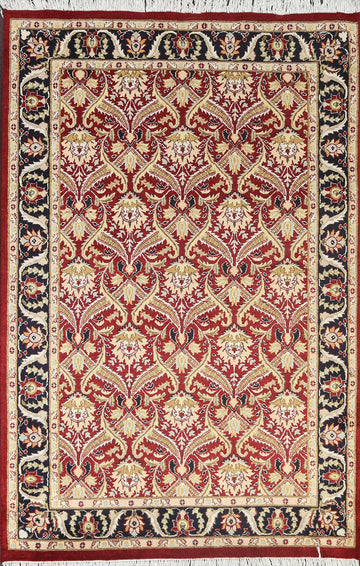 Vegetable Dye Floral Tabriz Oriental Area Rug 4x6