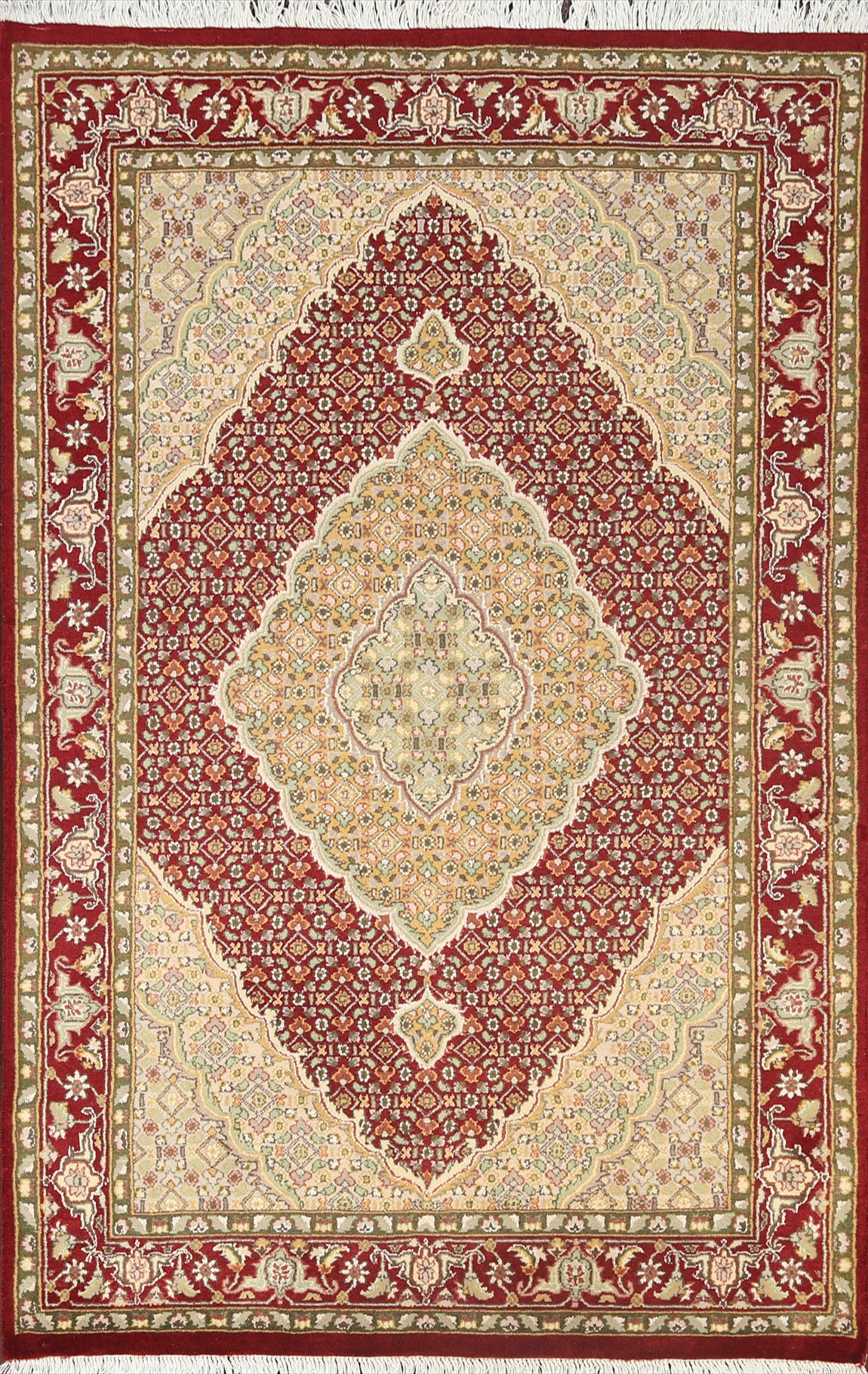 Vegetable Dye Tabriz Mahi Oriental Area Rug 4x6