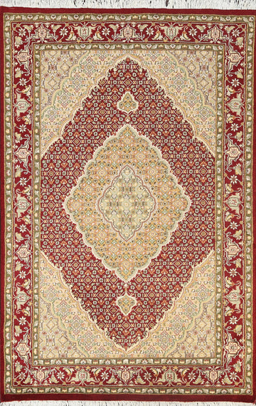 Vegetable Dye Tabriz Mahi Oriental Area Rug 4x6