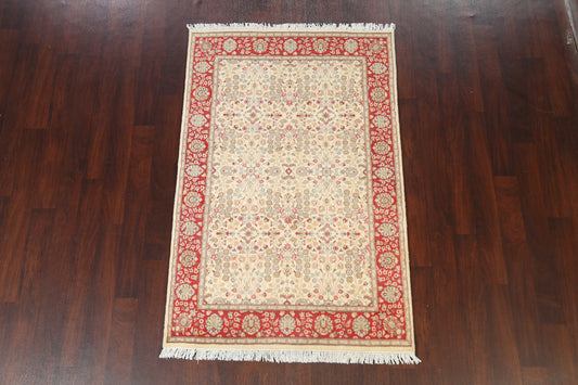 Vegetable Dye Floral Tabriz Oriental Area Rug 4x6