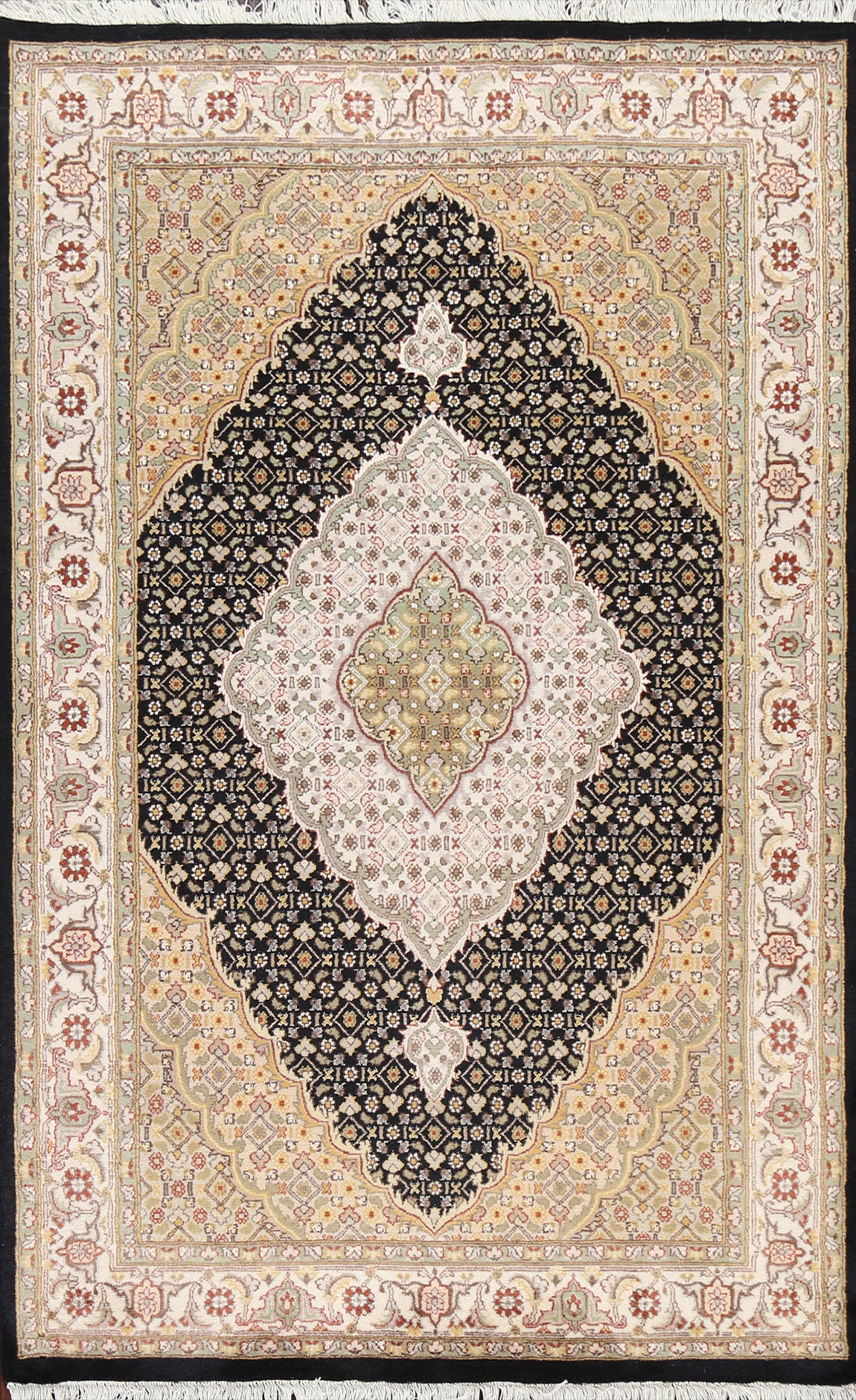 Vegetable Dye Tabriz Mahi Oriental Area Rug 4x6