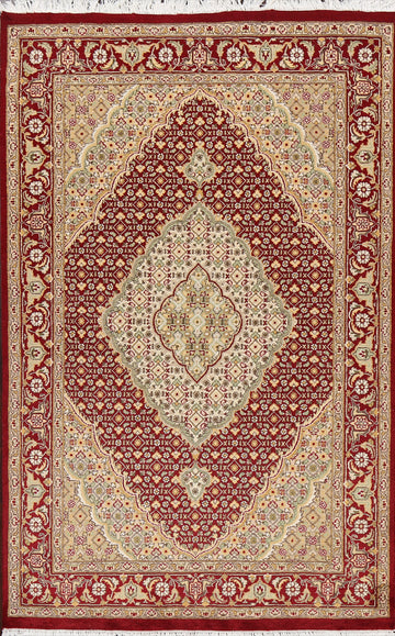 Vegetable Dye Tabriz Mahi Oriental Area Rug 4x6