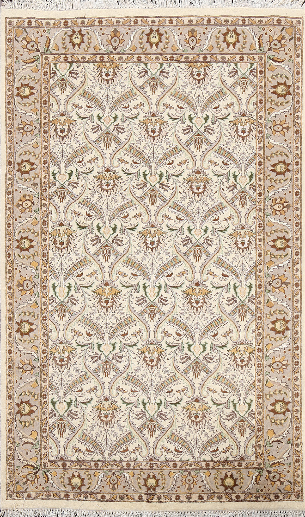 Vegetable Dye Floral Tabriz Oriental Area Rug 4x6