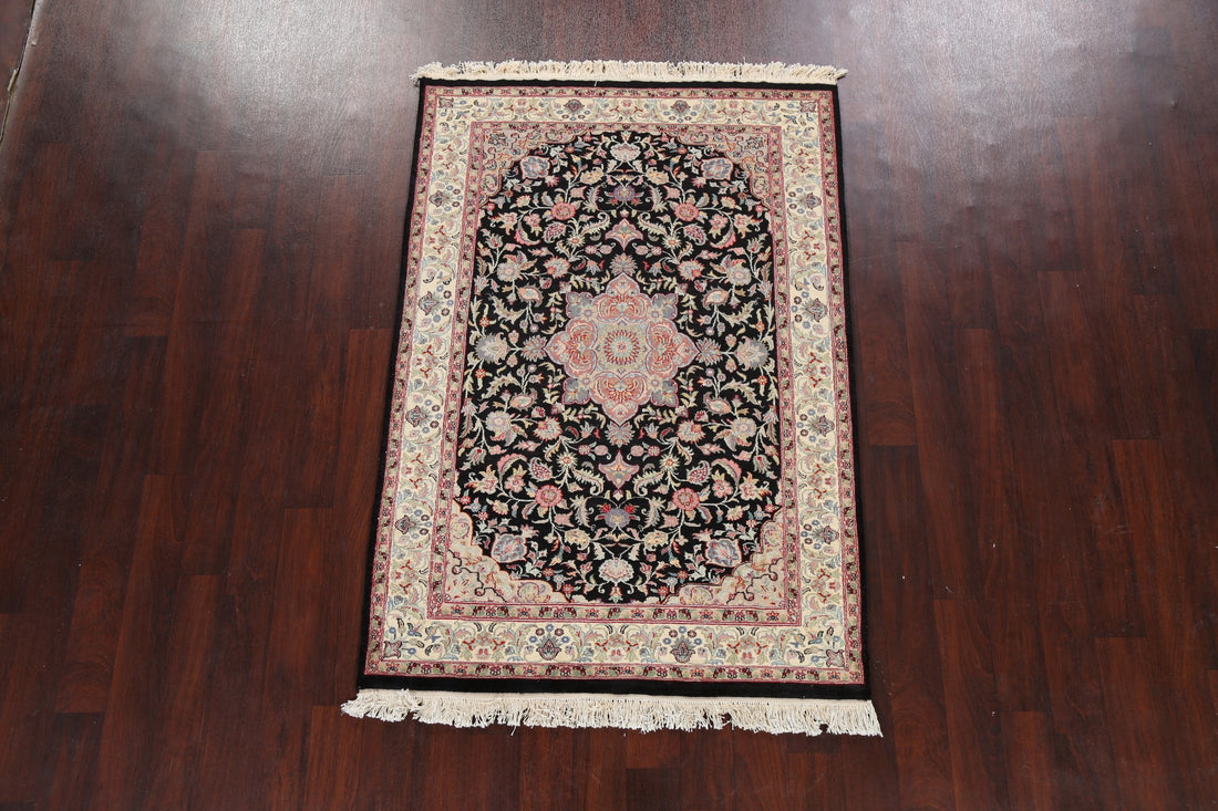 Vegetable Dye Floral Tabriz Oriental Area Rug 4x6