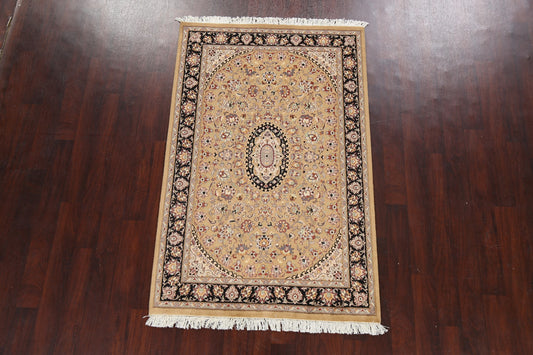 Vegetable Dye Floral Tabriz Oriental Area Rug 4x6