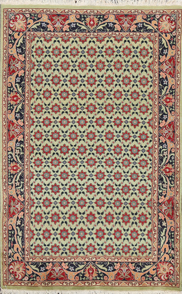 Vegetable Dye Floral Tabriz Oriental Area Rug 4x6