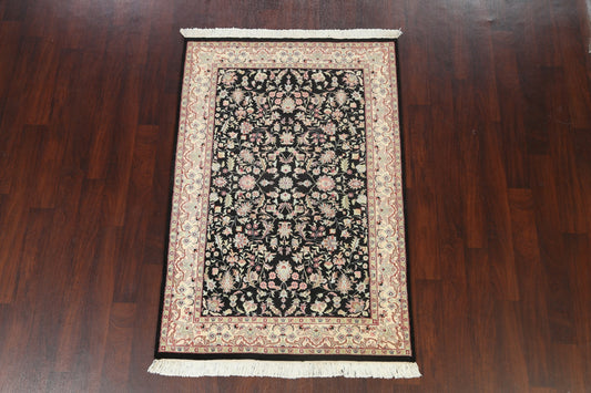 Vegetable Dye Floral Tabriz Oriental Area Rug 4x6