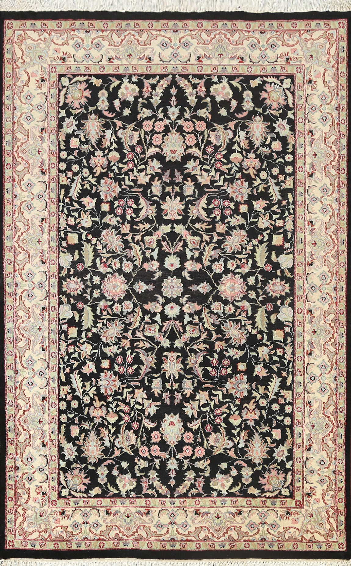 Vegetable Dye Floral Tabriz Oriental Area Rug 4x6