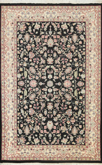 Vegetable Dye Floral Tabriz Oriental Area Rug 4x6